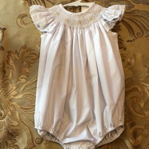 White smocked bubble